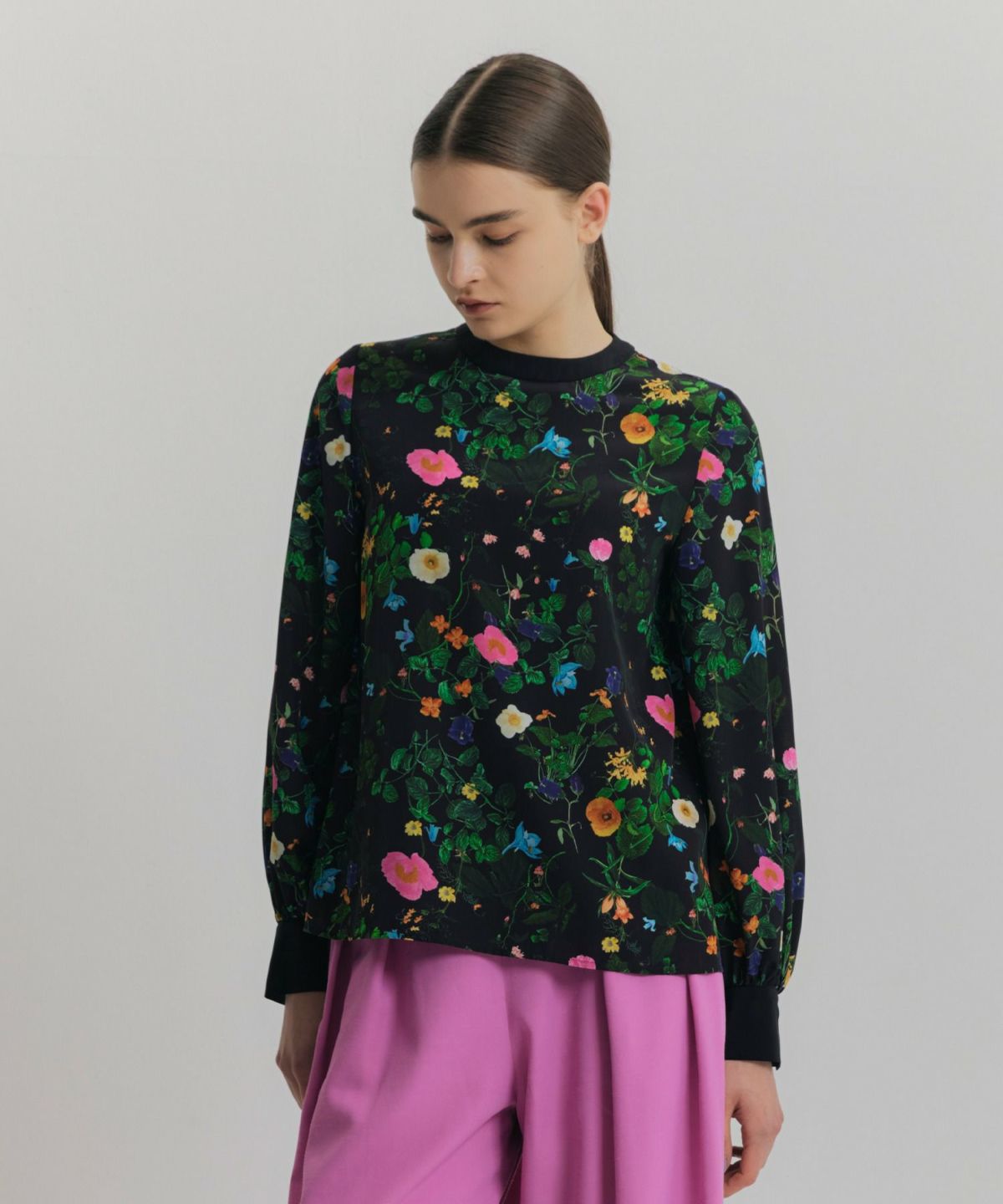 追加⑬】ボタニカル柄ブラウス*ブラック*＜NMA-LBL04＞ | NOISE MAKER