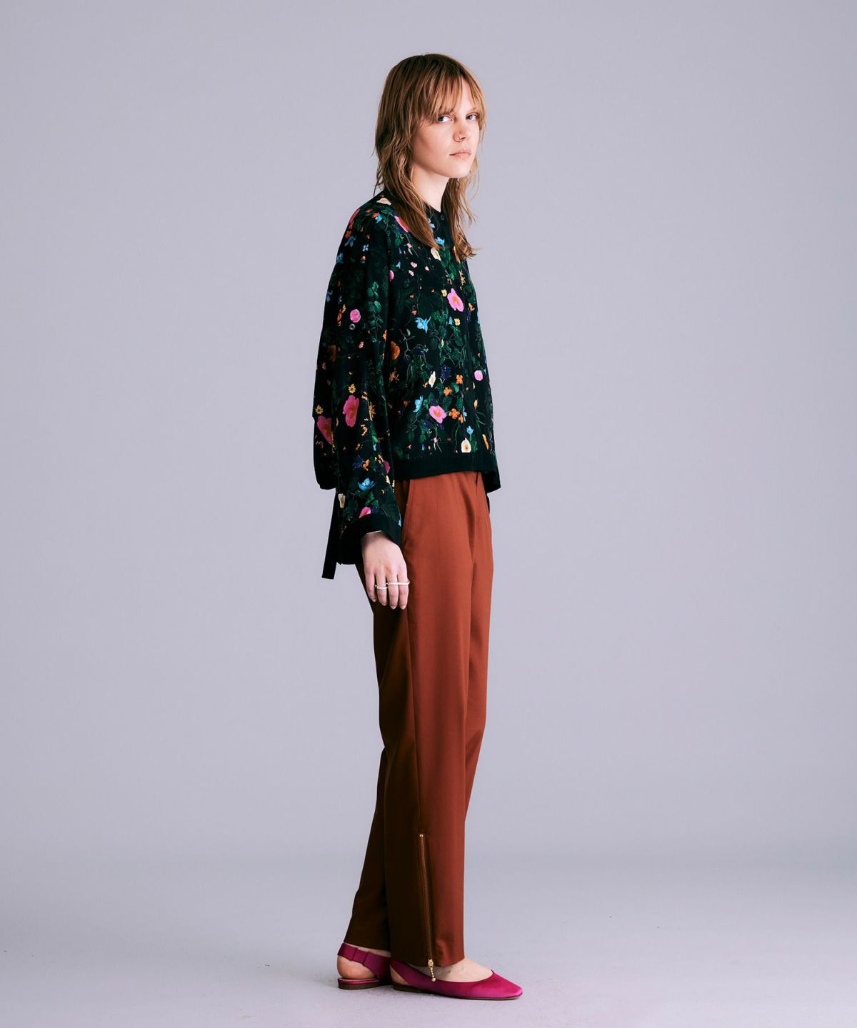 ルナマティーノ　ジャケット　ショールカラー　シャツ　総柄 ルナマティーノ ジャケット ショールカラー シャツ 総柄 ルナマ