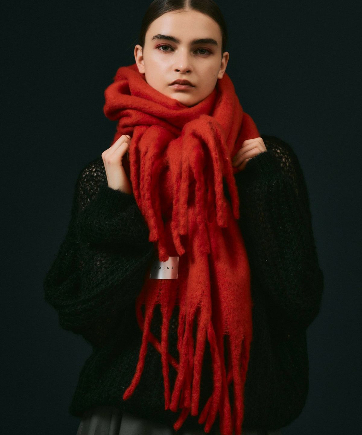 追加③】ボリュームフリンジマフラー*レッド*＜NMA-G25＞ | NOISE