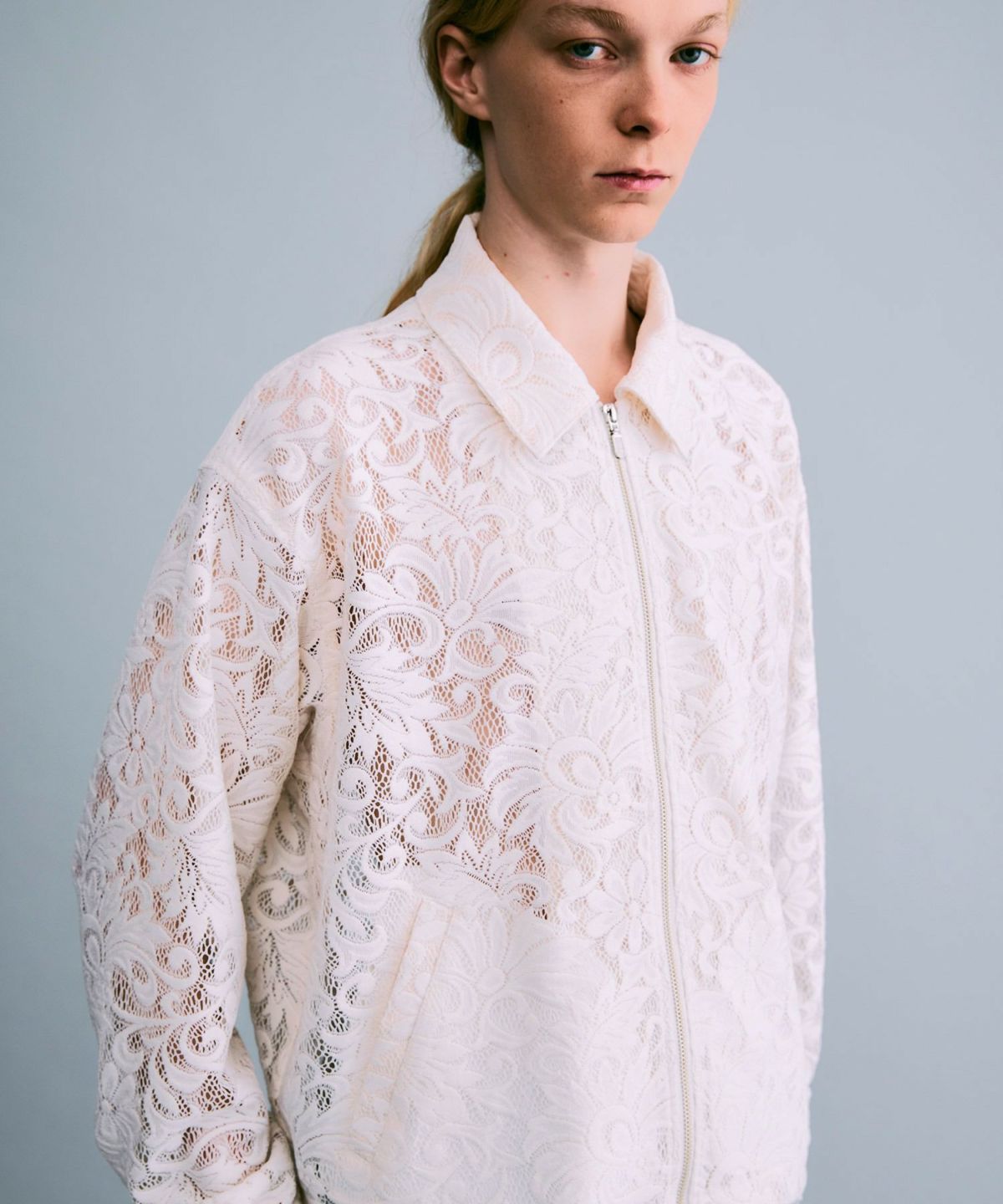 MEN】フラワーレースブルゾン*ホワイト*＜NMS1-UB07M＞ | NOISE MAKER