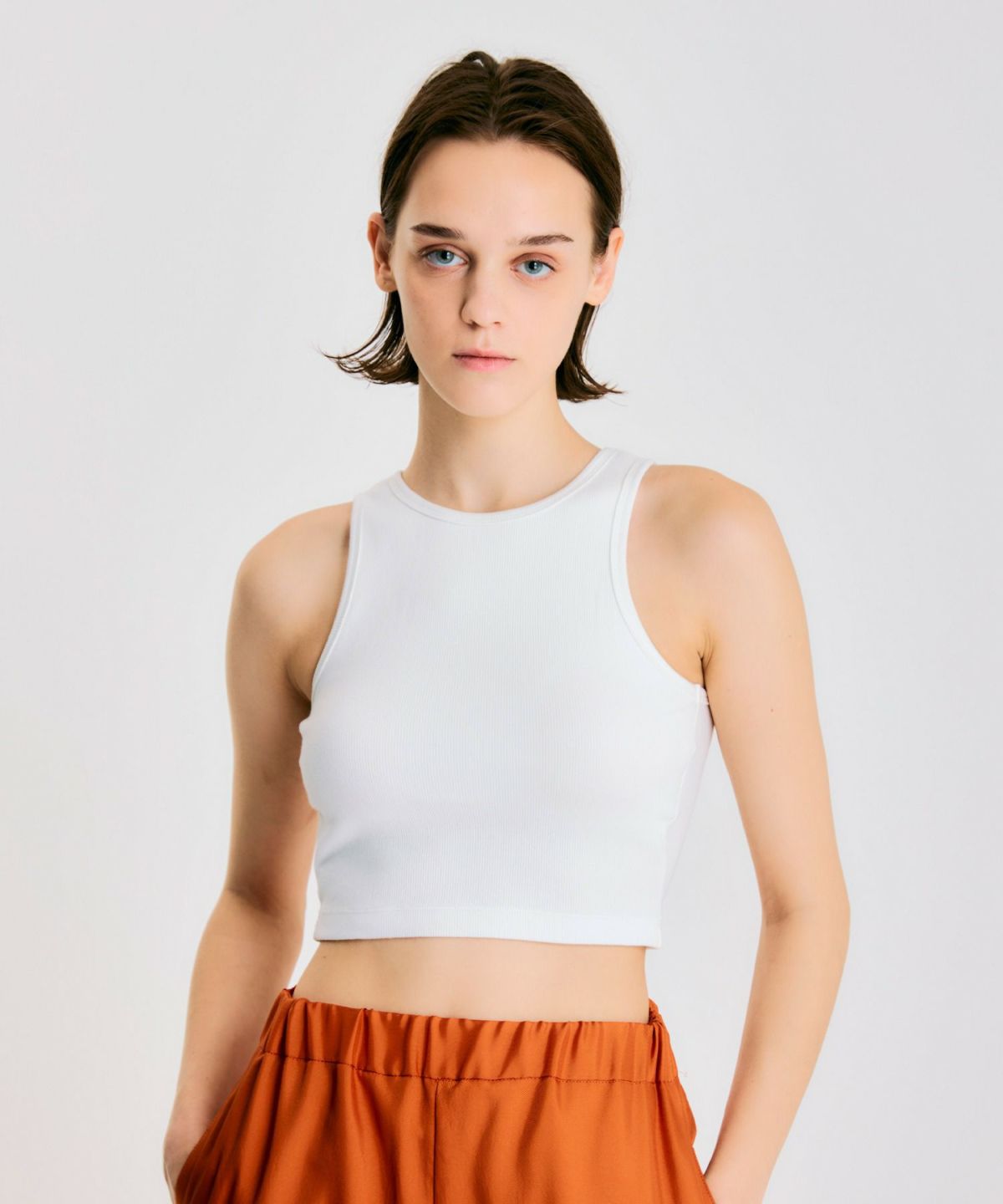 【PLEIN SUD】 チェーン付き ノースリーブ トップス SLY | BOAT NECK TUCK トップス (Tシャツ・カットソー(半袖