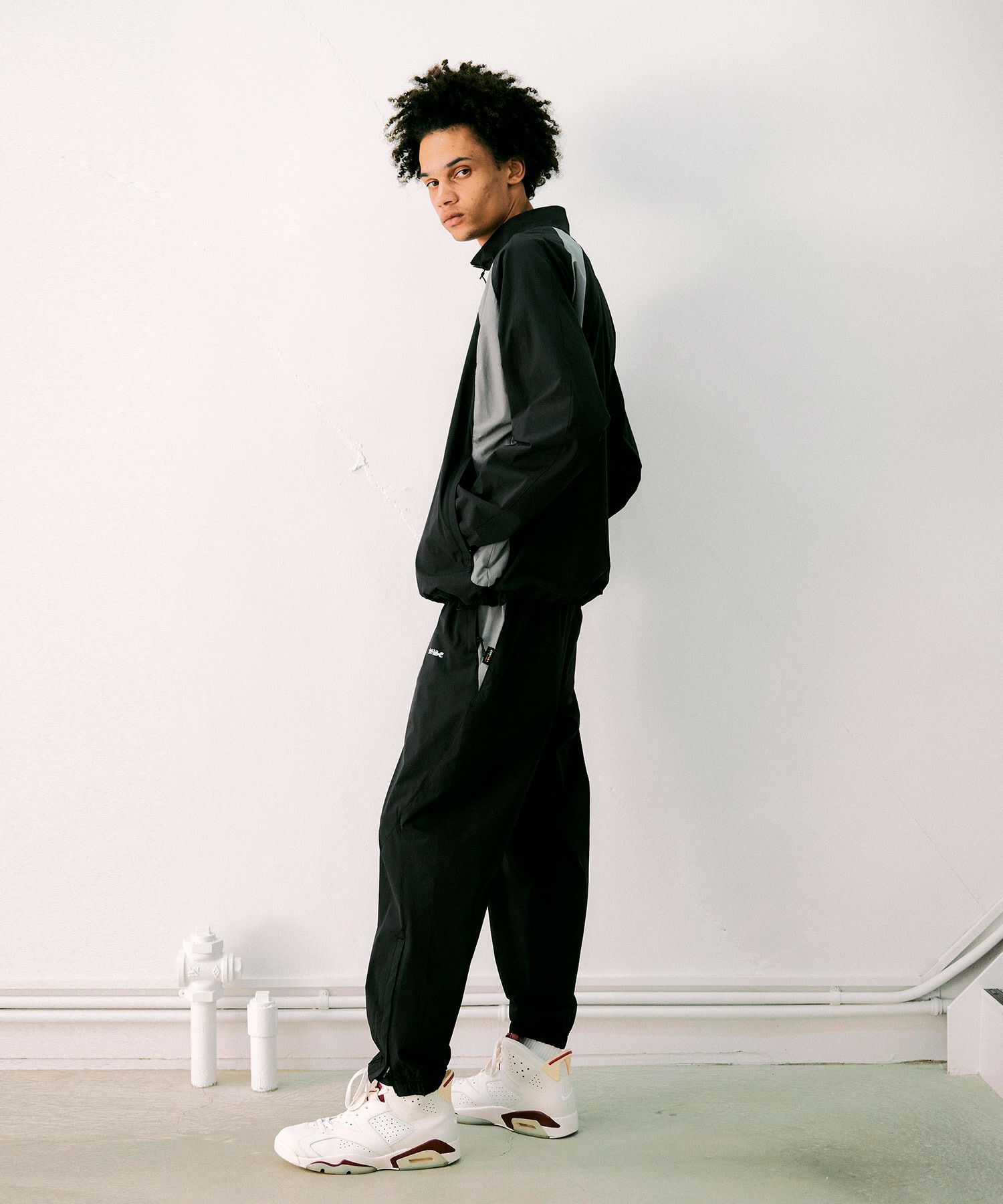 MEN】ナイロントラックジャケット*ブラック×グレー*＜NMS2-UB08M