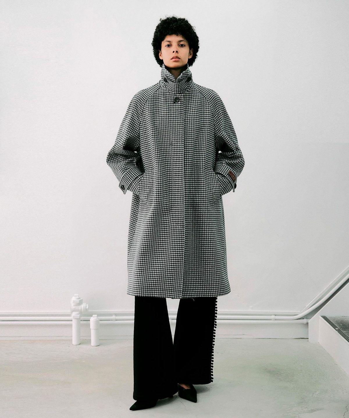 nw9971 ブラックレーベル 千鳥 コート 美品】ブラックレーベル メンズ Mダウンコート 千鳥格子柄 ダッフル