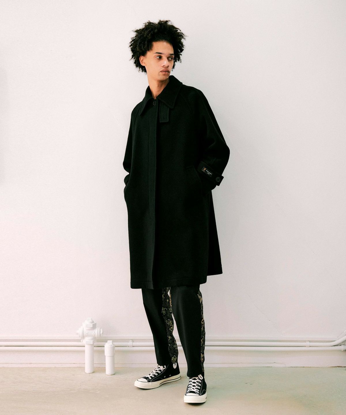 MEN】エクセレントビーバー ステンカラーコート*ブラック*＜NMA4-LC76