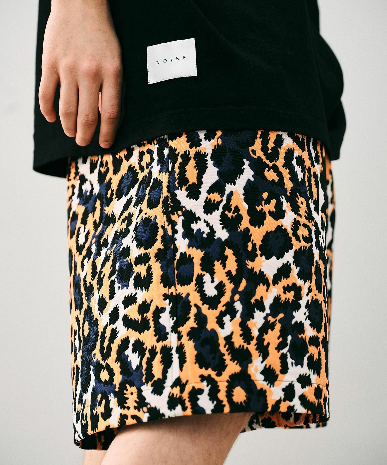 MEN】レオパードジャガード織ショートパンツ*オレンジ×ブルー*＜NMS1