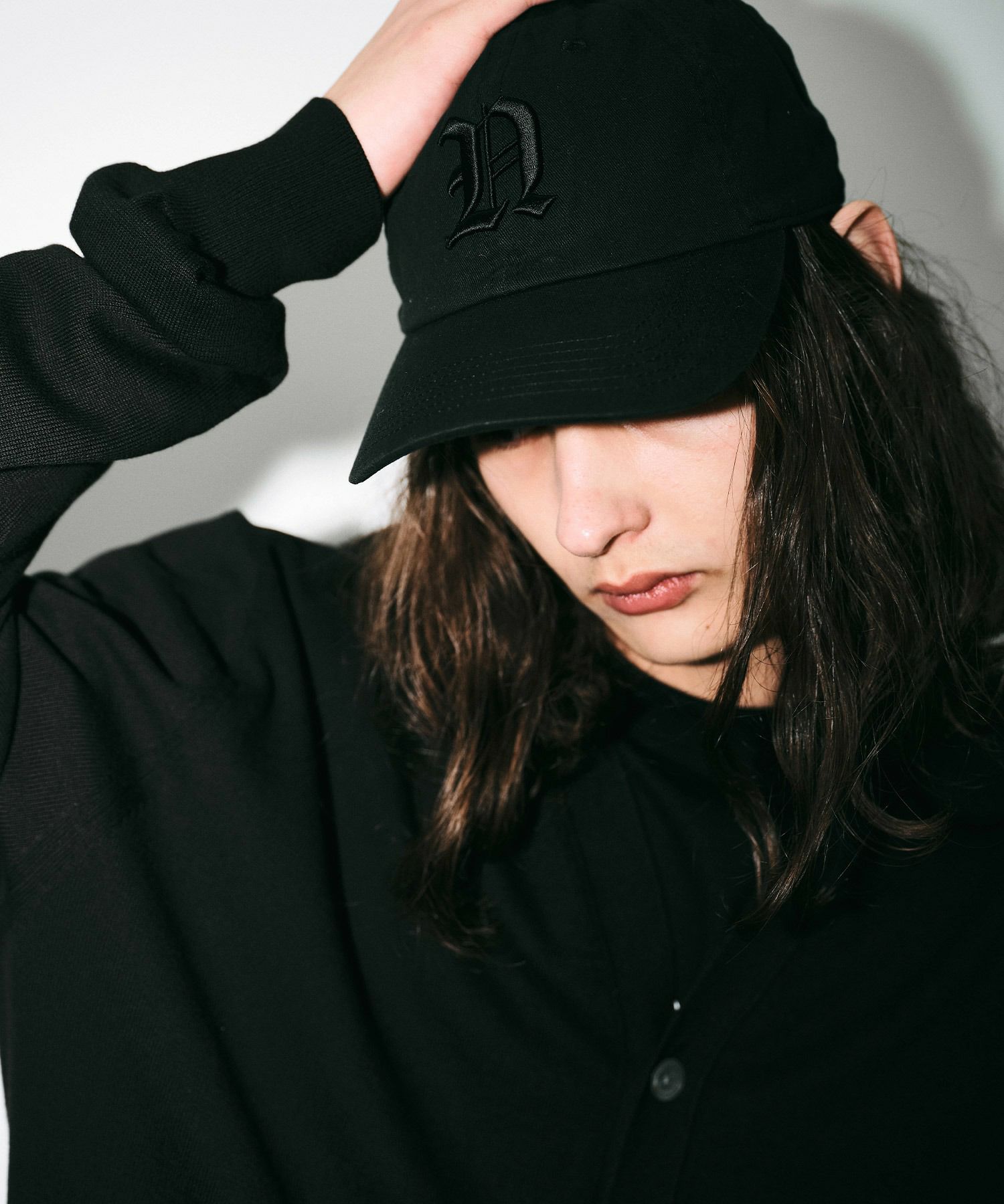 フリーフォームNロゴ立体刺繍キャップ*ブラック*＜NM-UCAP01＞ | NOISE